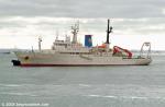 ID 2101 HAKUHO MARU (1989/3991grt/IMO 8714700) a oceanographic research ship operated by the Japan Agency for Marine-Earth Science and Technology (JAMSTEC) arriving in Auckland, New Zealand.